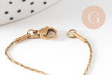 Collier Chaine serpent acier inoxydable platine 1mm/43cm, x1