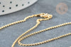 Collier Chaine avec fermoir fine dorée forçat 16K 2.5 microns 1.5mm - 45/50cm x1 (G1898)
