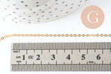 Collier Chaine avec fermoir forçat cuivre dorée 16K 0.5microns collier 1.8mm/45cm, x1 (G5341)