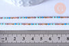 Collier Chaine complète acier doré perles rocaille multicolores artisanales, création collier acier inoxydable doré,40.7cm, x1 G5407