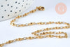 Collier Chaine complète acier dorée 14k boule, chaine fantaisie sans nickel, acier doré, chaine complète,2.mm,45.5cm, x1 G0142