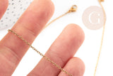 Collier Chaine complète forçat acier inoxydable doré IP 45cm avec fermoir, x1 (G9206)