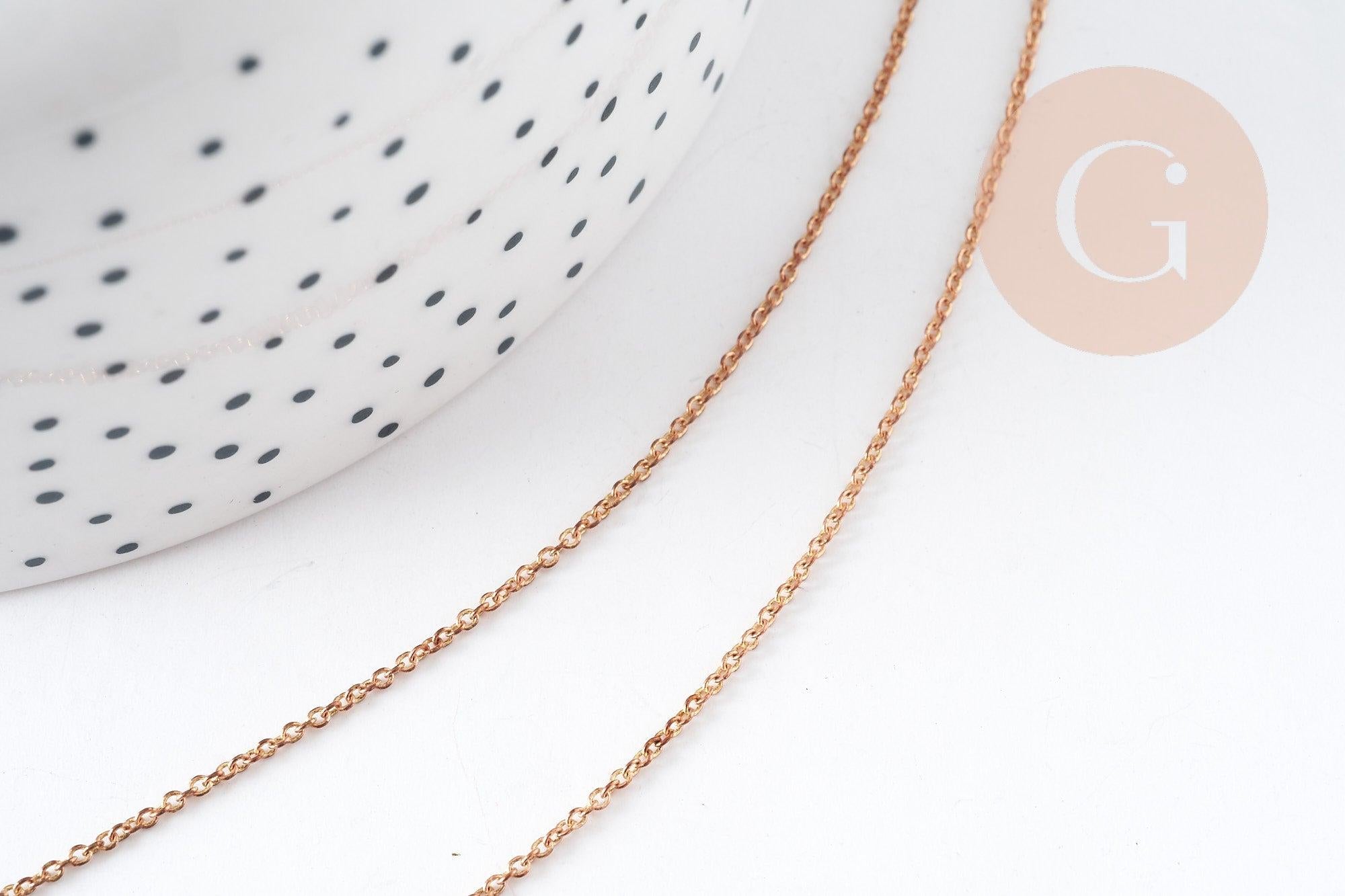 Collier Chaine complète forçat avec fermoir cuivre brut 2mm/80cm, x1 (G8315)