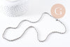 Collier Chaine complète torsadée acier 304 inoxydable platine 3.8mm/60cm, x1 (G1113)