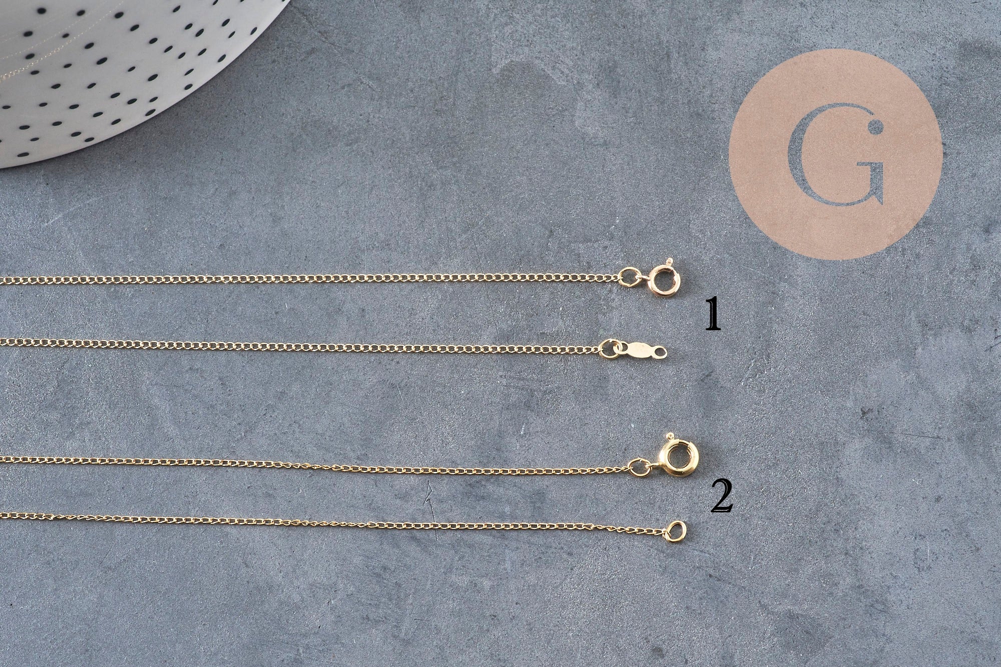 Necklace Fine chain with gold-filled clasp 45.7cm x1 (G2617)