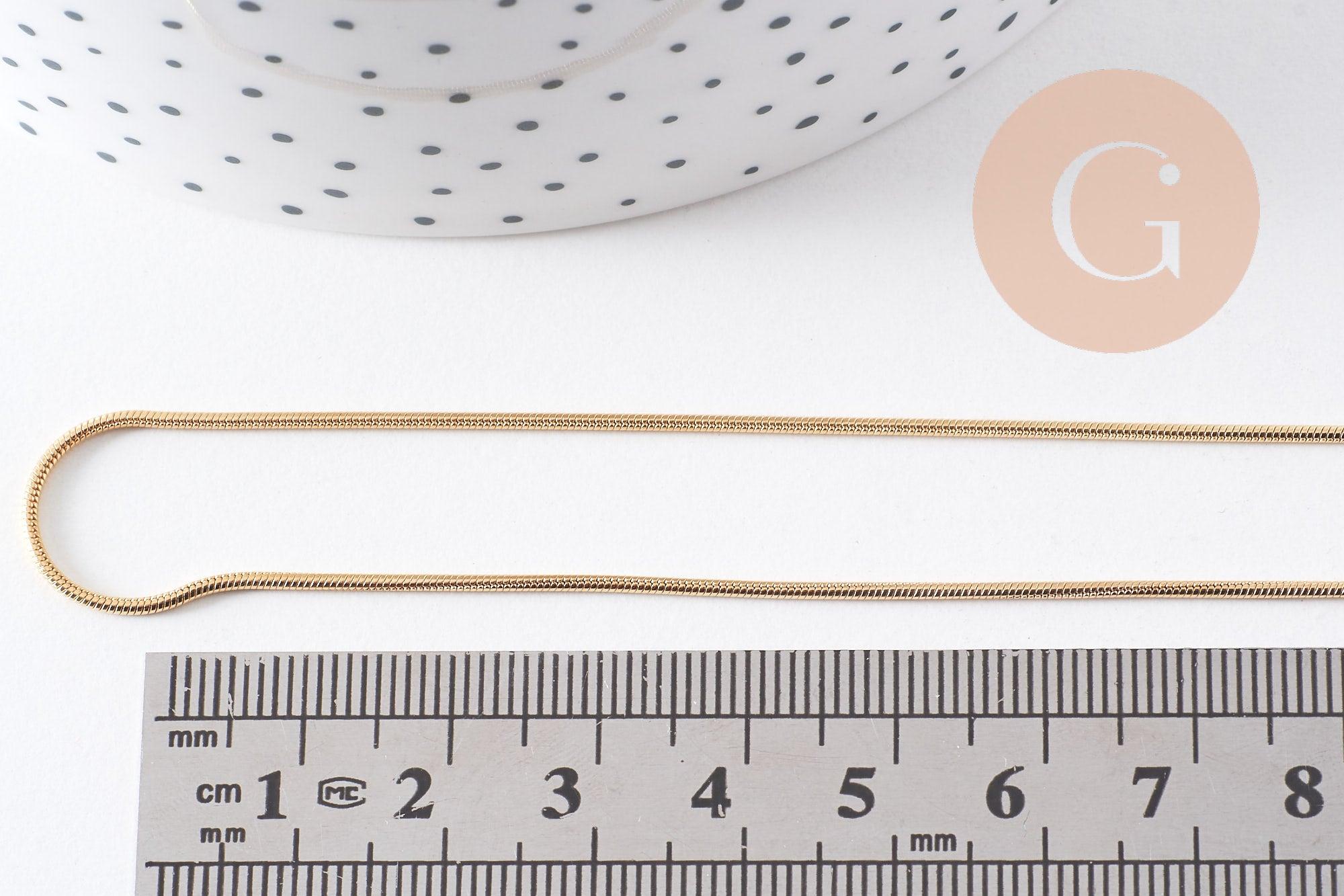 Collier Chaine fine dorée serpent 16K 2.5 microns 1.5 mm, 44cm, x1 (G3269)