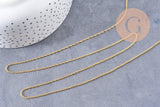 Collier Chaine fine dorée singapour 16K,chaine plaquée or 0.5 microns, 1.8 mm, x 1Mètre (G2443)