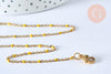 Collier Chaine laiton doré 18k fantaisie résine jaune 2mm 40cm, x1 G3487