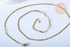 Collier Chaine marine avec fermoir acier 304 inoxydable doré 14k 1.7mm-45cm, x1 (G0156)