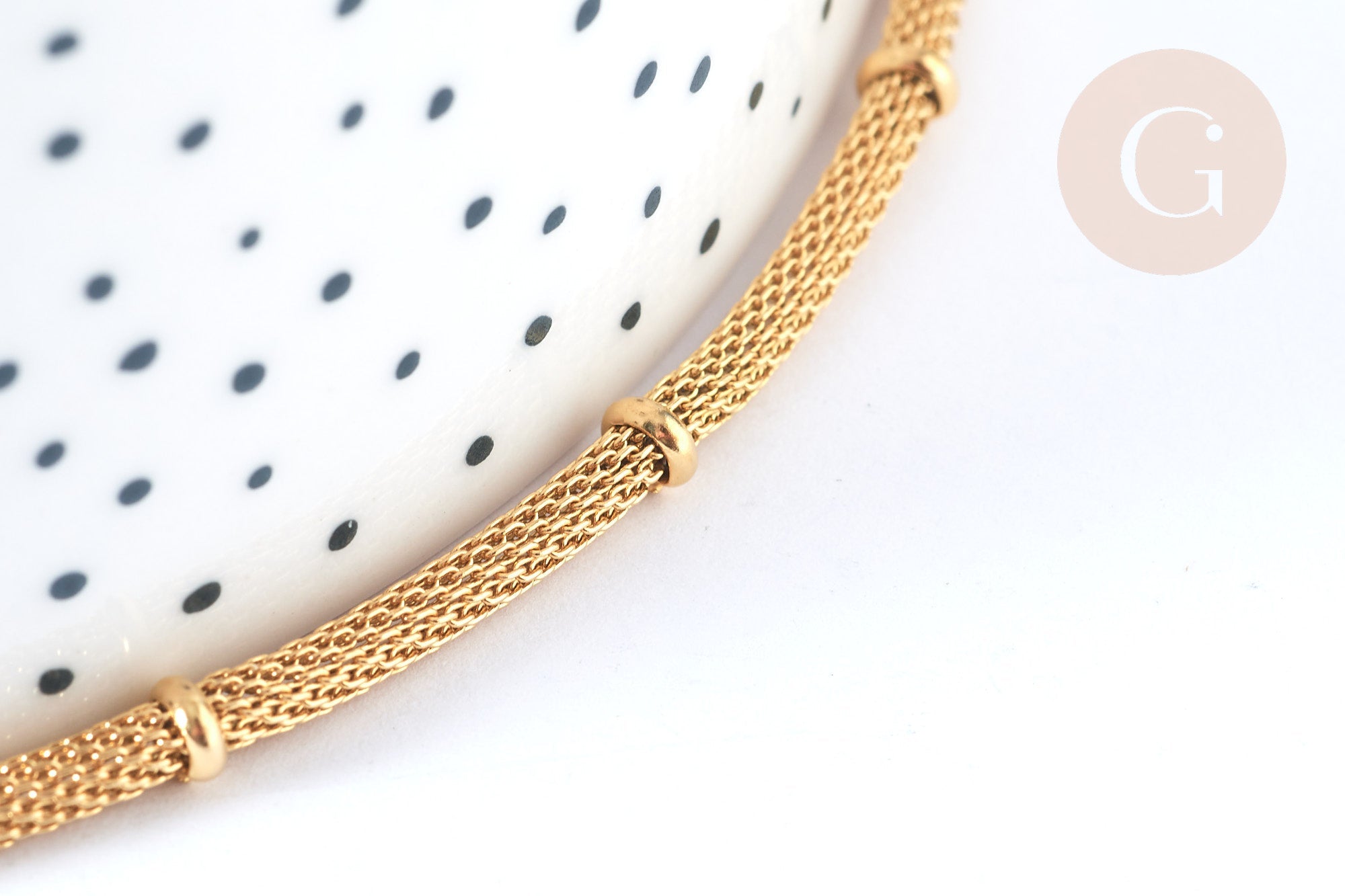 Collier Collier acier inoxydable doré 18k maille mesh 5mm, x1 (G7019)