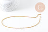 Collier chaine complète avec fermoir maille rectangle acier 304 inoxydable doré 18k 5x2.5mm/45cm, x1 (G2994)