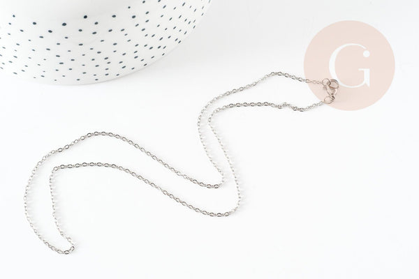 Collier chaine forçat acier inoxydable 1.5mm/45cm, x1 G9302