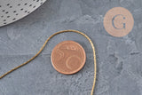 Adjustable snake chain necklace, 304 stainless steel, gold IP plated, 0.8mm/51cm, x1 (G11258)
