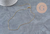Adjustable snake chain necklace, 304 stainless steel, gold IP plated, 0.8mm/51cm, x1 (G11258)