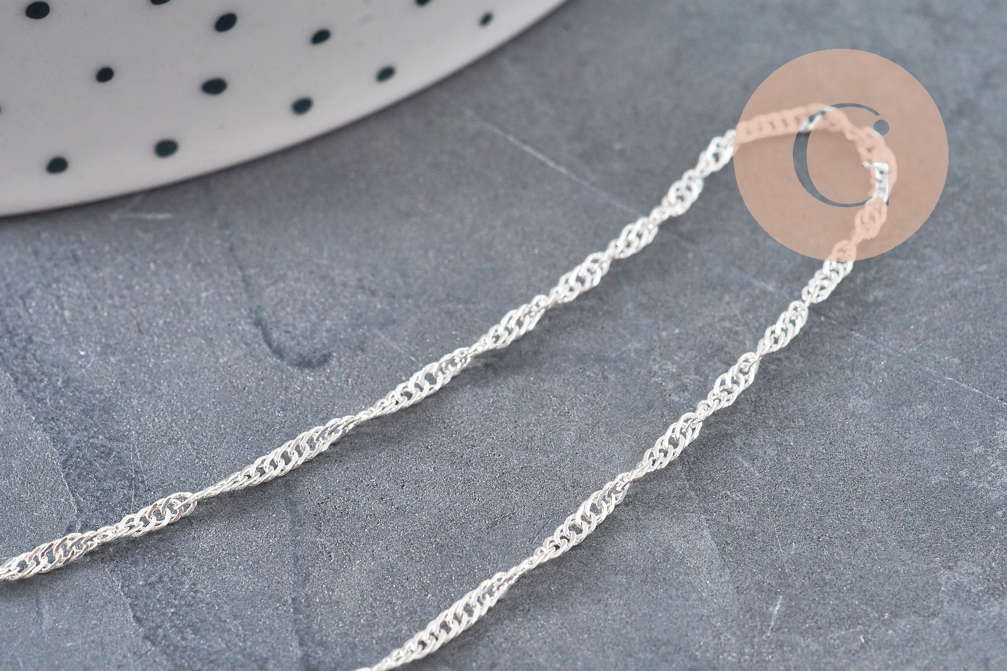 Collar cadena singapur acero inoxidable plateado 2mm/43cm, x1 (G11203)