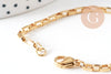 Collier complète avec fermoir acier 304 inoxydable doré 18k maille rectangle 5x2.5mm/45cm, x1 (G2994)