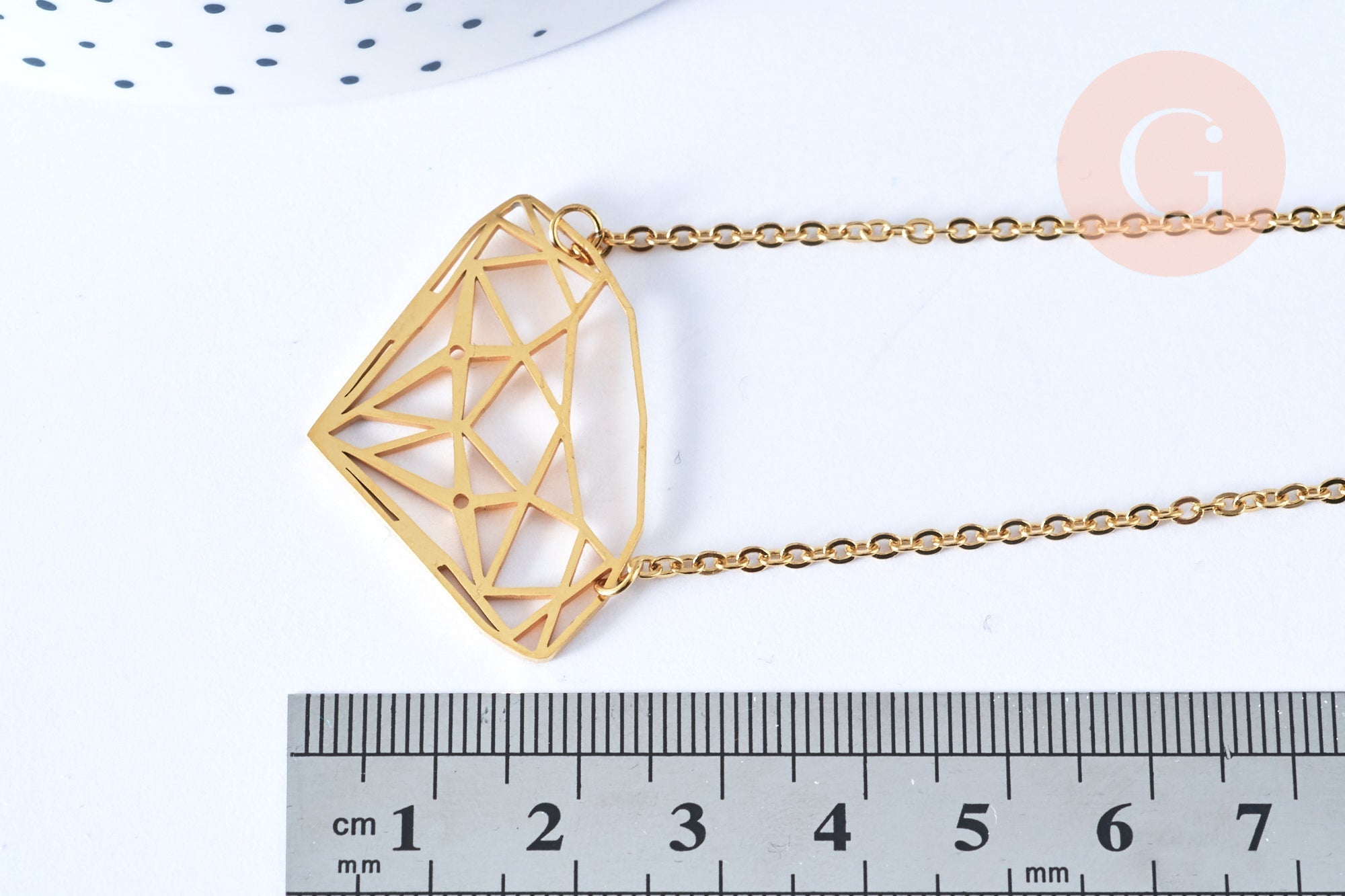 Collier diamant acier inoxydable doré 14k 45cm,idée cadeau anniversaire, x1 (G7142)