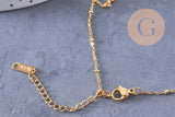 Collier Collier fleur nacre naturelle chaine acier inoxydable doré PVD 18k 45cm, x1 (10581)