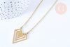 Collier losange acier inoxydable doré 14k 43cm,idée cadeau anniversaire, x1 (G7140)