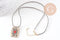Collier médaille émaillée coeur rouge psychédélique cordon tressé zamac doré 45cm x1 (G10364-10)