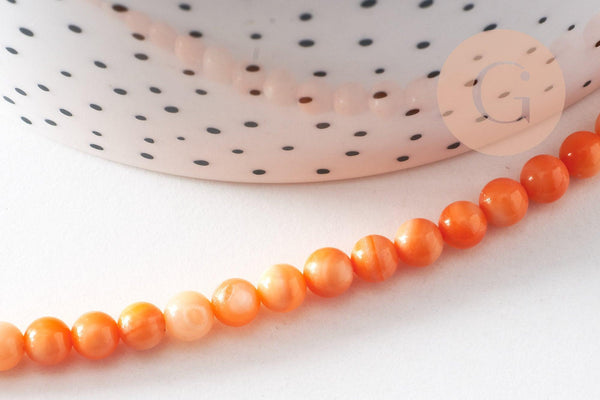 Collier nacre naturelle teinté fer argenté doré 42cm, x1 (G10536)