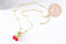 Collier pendentif fruits laiton doré et résine 44.9mm, x1 (G10279)