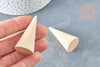 Cône en bois clair 50mm, présentoir à pour bague, présentoir bijoux pour marchés de créateurs, x1 G8116