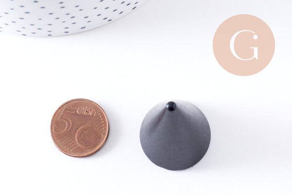 Cône en bois noir Présentoir à pour bague, x1 (G8117)