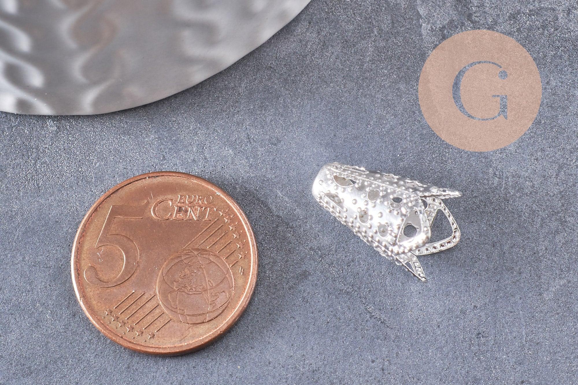 Cônes métal argent filigrane, x10 (G1160)