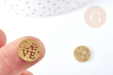 Connecteur Pendentif amour patte chien acier inoxydable doré 12mm, x1 (G8862)