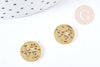 Connecteur Pendentif amour patte chien acier inoxydable doré 12mm, x1 (G8862)