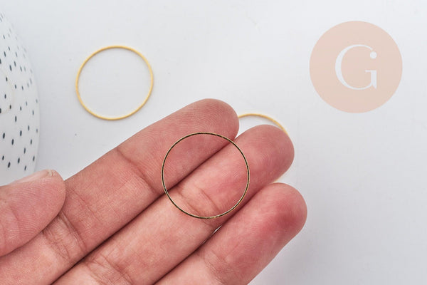 Connecteur anneau laiton doré 22mm, x10 (G8980)