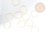 Connecteur anneau laiton doré sans nickel 16mm, x10 (G8984)