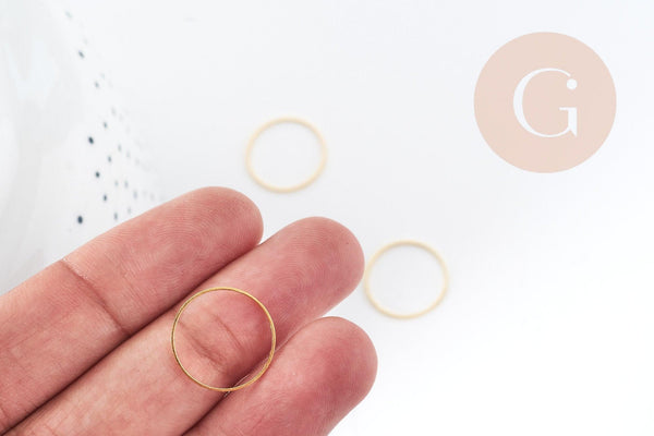 Connecteur anneau laiton doré sans nickel 16mm, x10, (G8984)