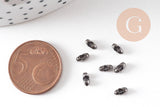 Connecteur chaîne à billes laiton gunmetal 6x5mm, x50 (G10898)