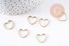 Connecteur coeur laiton brut 14mm, pendentif d'amour pour création bijoux, x10 (G10146)