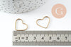 Connecteur coeur laiton brut 16mm, pendentif géométrique création bijoux, x10 (G2757)