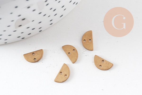 Connecteur demi-cercle laiton brut, connecteurs, laiton brut, pendentif géométriques création bijoux, x 10, 10x5mm, 19mm,G3125