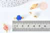 Connecteur fleur résine multicolore laiton doré 9mm, création de bijoux fantaisie, fleur résine époxy, X10 (G6941)