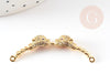Connecteur léopard laiton doré et strass 42mm, pendentif qualité doré, création bijou luxe, x1 G2887