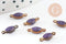 Connecteur ovale laiton brut émail violet 10.5mm, x10 (G8045)