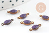 Connecteur ovale laiton brut émail violet 10.5mm, x10 (G8045)