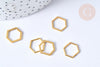 Connecteurs hexagone zamac doré 12x14mm, x10 (G7907)