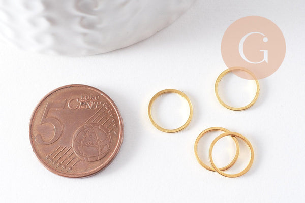 Connecteurs rond laiton doré 10mm, x10 (G0683)