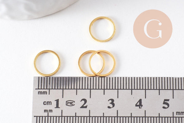 Connecteurs rond laiton doré 10mm, x10 (G0683)