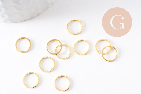 Connecteurs rond laiton doré 10mm, x10 (G0683)