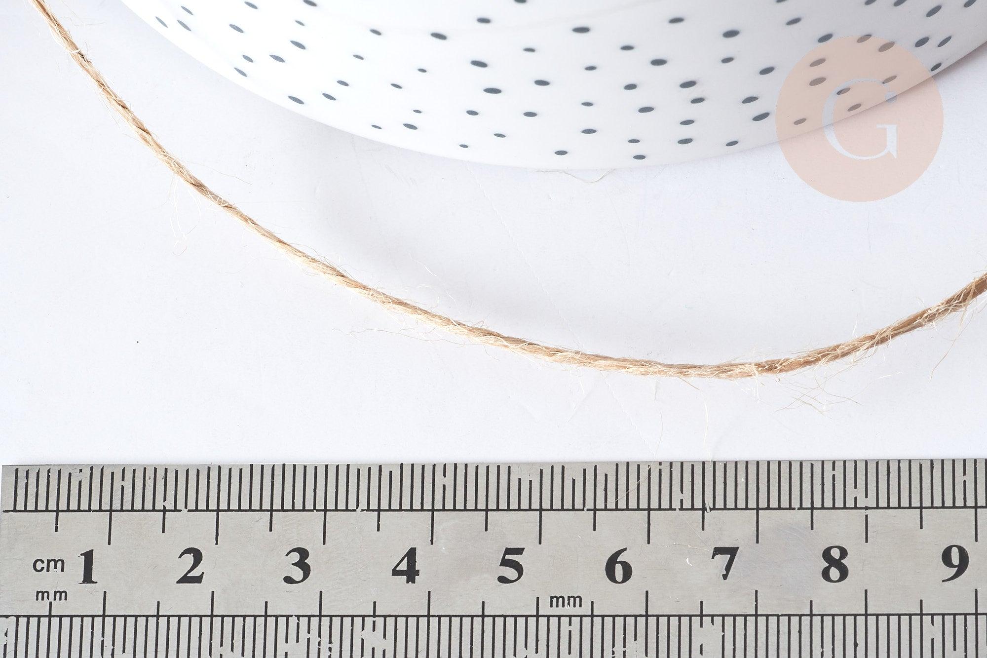 Corde de jute beige 1~2mm, x5 mètres (G7982)