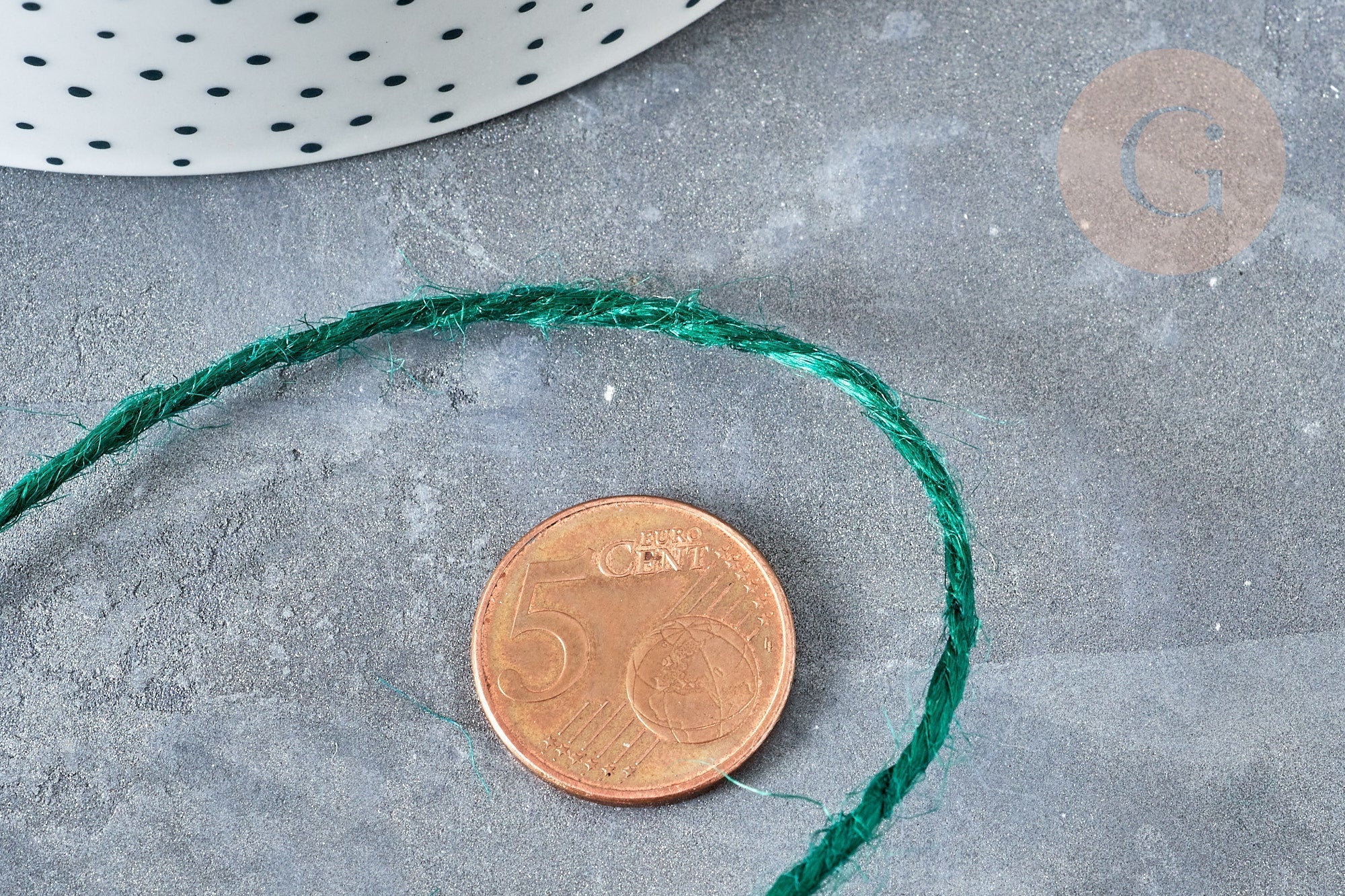 Corde de jute teintée vert 2m, x 5Mètres (G8098)