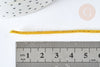 Cordon Jaune poussin fil doré métallisé en queue de nylon 1,5mm, cordon satiné création bijoux, x1 mètre G7469
