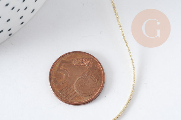 Cordon Métallique doré clair polyester 1mm, x1 mètre (G9094)